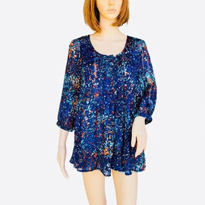 NIKKIES THREADS Size S Blue Tunic Peasant Top